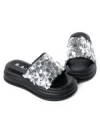 Papuci Dama cu Talpa Joasa 999-1 BLACK-SILVER | FASHION