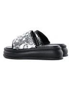 Papuci Dama cu Talpa Joasa 999-1 BLACK-SILVER | FASHION