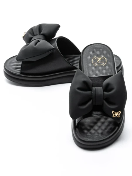 Papuci Dama din piele naturala 28-30 BLACK | FORMAZIONE