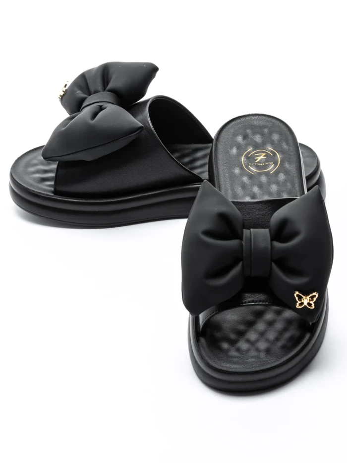Papuci Dama din piele naturala 28-30 BLACK | FORMAZIONE