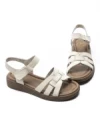 Sandale Dama din piele naturala KM8282 CREAM | FORMAZIONE