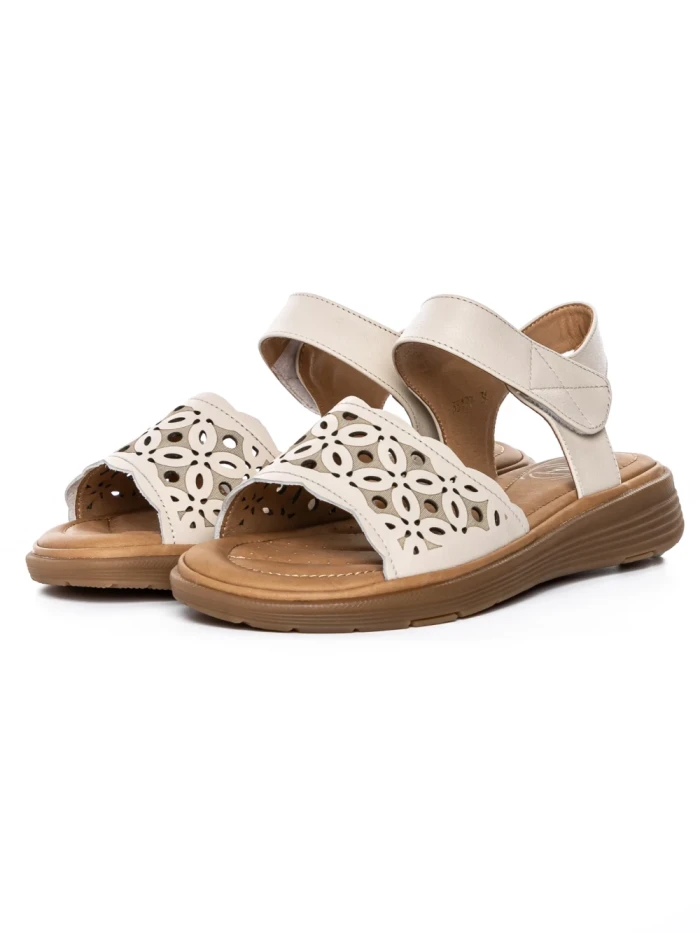 Sandale Dama din piele naturala 33177 CREAM | FORMAZIONE