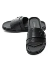 Papuci Barbati din piele naturala S11112 BLACK | ADVANCER