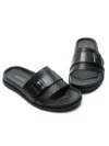 Papuci Barbati din piele naturala S11112 BLACK | ADVANCER