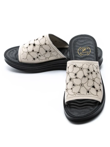Papuci Dama din piele naturala 2607905 CREAM | FORMAZIONE