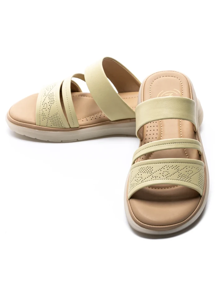 Papuci Dama din piele naturala 33191 YELLOW | FORMAZIONE