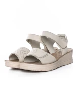 Sandale Dama din piele naturala 71-23 CREAM | FORMAZIONE