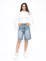 Blugi Scurti Dama H3395-1 ALBASTRU | KIKIRIKI