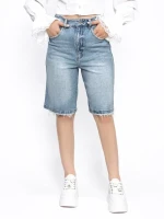 Blugi Scurti Dama H3395-1 ALBASTRU | KIKIRIKI