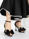 Sandale Dama cu Toc Subtire 5XKK16 BLACK | MEI