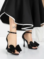 Sandale Dama cu Toc Subtire 5XKK16 BLACK | MEI