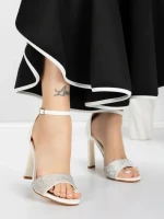 Sandale Dama cu Toc Subtire 5XKK19 WHITE | MEI