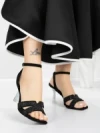 Sandale Dama cu Toc Subtire 5XKK21 BLACK | MEI