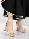 Sandale Dama cu Toc Gros 5XKK23 BEIGE | MEI