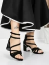 Sandale Dama cu Toc Gros 5XKK26 BLACK | MEI