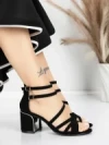 Sandale Dama cu Toc Gros 5XKK26 BLACK | MEI