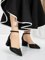 Pantofi cu Toc Gros 5XKK36 BLACK | MEI