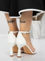 Sandale Dama cu Toc Subtire 5XKK13 WHITE | MEI