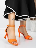 Sandale Dama cu Toc Subtire 5XKK13 ORANGE | MEI