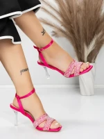 Sandale Dama cu Toc Subtire 5XKK21 RED | MEI