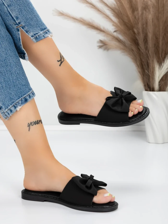 Papuci Dama cu Talpa Joasa 5PT9 BLACK | MEI
