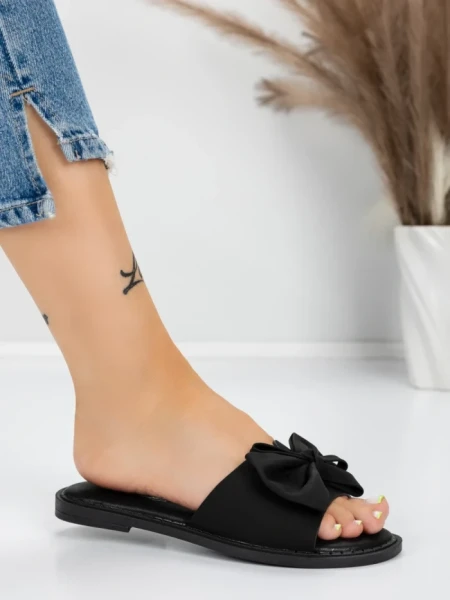 Papuci Dama cu Talpa Joasa 5PT9 BLACK | MEI