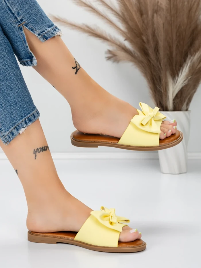 Papuci Dama cu Talpa Joasa 5PT9 YELLOW | MEI
