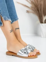 Papuci Dama cu Talpa Joasa 5PT9 SILVER | MEI