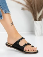 Papuci Dama cu Talpa Joasa J588-5 BLACK | MEI