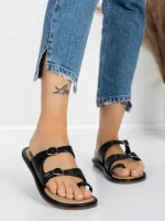 Papuci Dama cu Talpa Joasa J588-5 BLACK | MEI