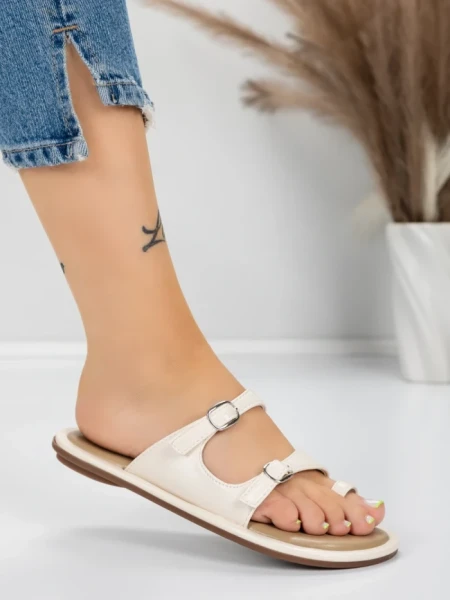 Papuci Dama cu Talpa Joasa J588-5 BEIGE | MEI