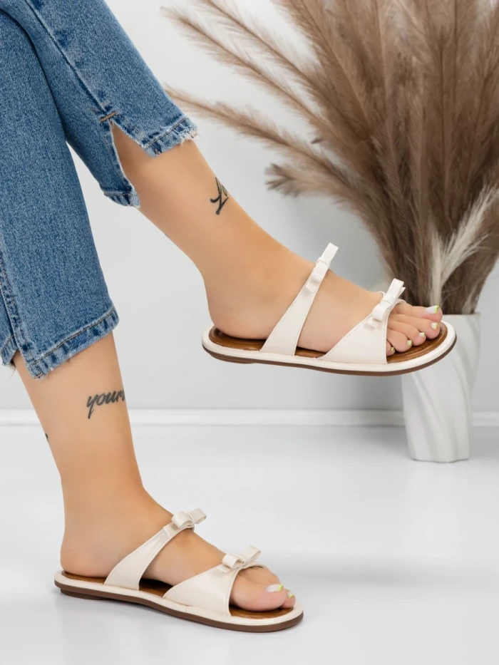 Papuci Dama cu Talpa Joasa J588-8 BEIGE | MEI