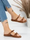 Papuci Dama cu Talpa Joasa J588-8 BROWN | MEI