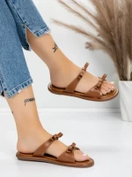 Papuci Dama cu Talpa Joasa J588-8 BROWN | MEI