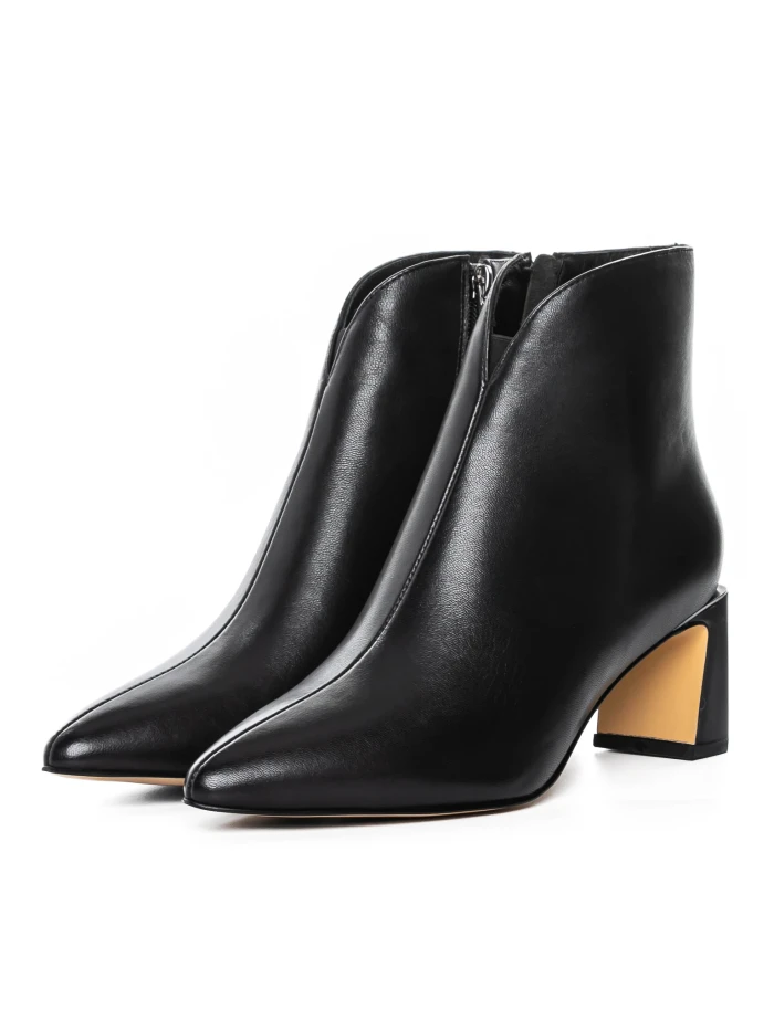 Botine Dama cu toc gros 2091-5-61A Negru » meishop.life