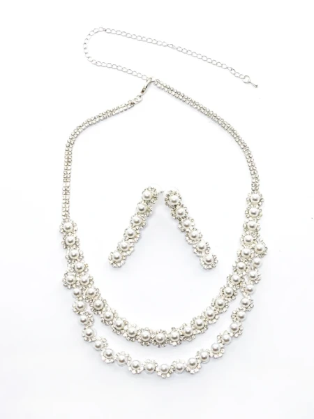 Set Colier + Cercei CLR007 ARGINTIU | MEI