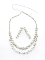 Set Colier + Cercei CLR007 ARGINTIU | MEI
