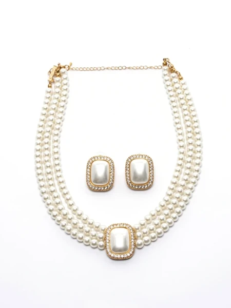 Set Colier + Cercei CLR010 AURIU-ALB | MEI