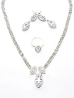 Set Colier + Cercei CLR012 ARGINTIU | MEI