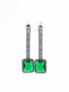 Set Colier + Cercei CLR016 ARGINTIU-VERDE | MEI