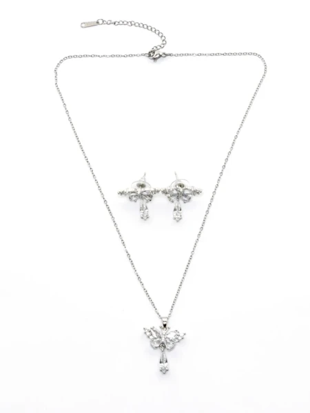 Set Colier + Cercei CLR002 ARGINTIU | MEI