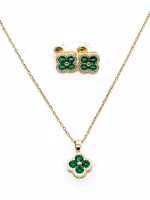 Set Colier + Cercei CLR003 AURIU-VERDE | MEI