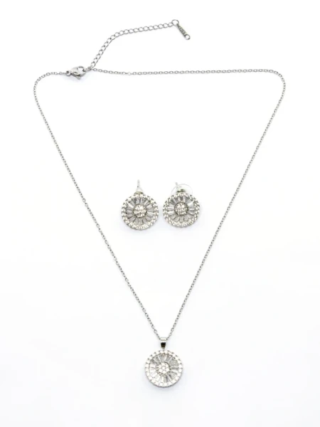 Set Colier + Cercei CLR004 ARGINTIU | MEI