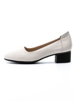 Pantofi cu Toc gros 5261 Crem | Formazione