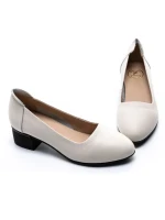 Pantofi cu Toc gros 5261 Crem | Formazione
