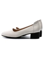 Pantofi cu Toc gros 5261 Crem | Formazione