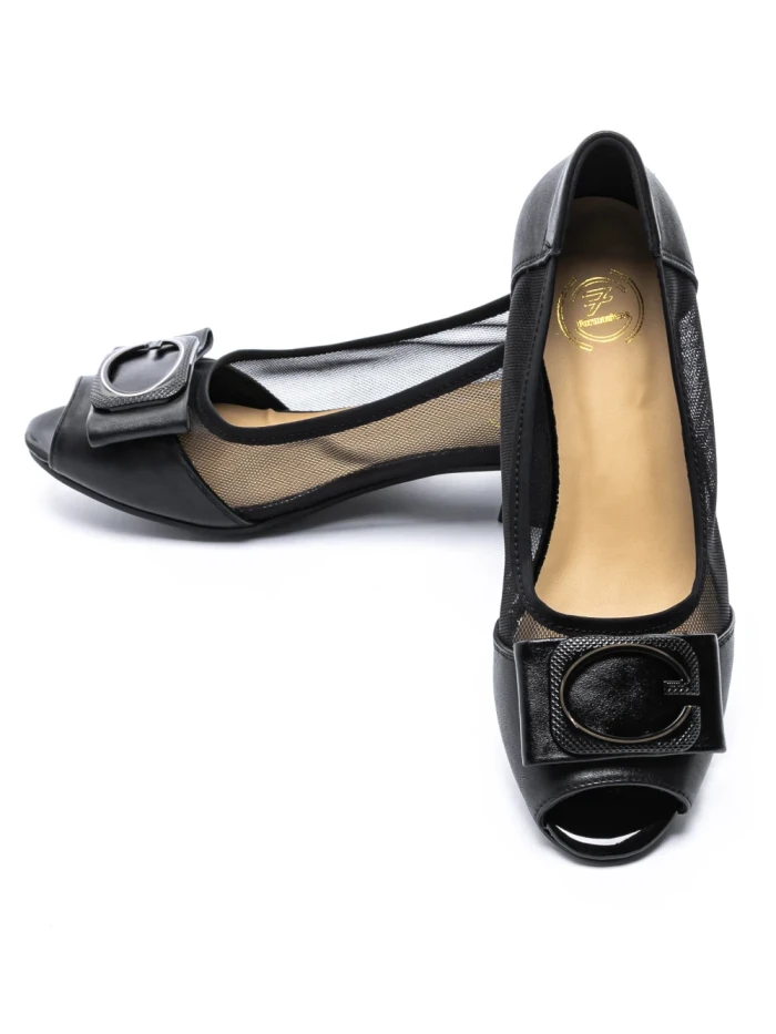 Pantofi cu Toc gros 9627 Negru Formazione