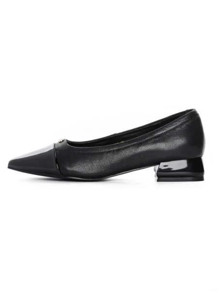 Pantofi cu Toc gros D26-103 Negru | Formazione