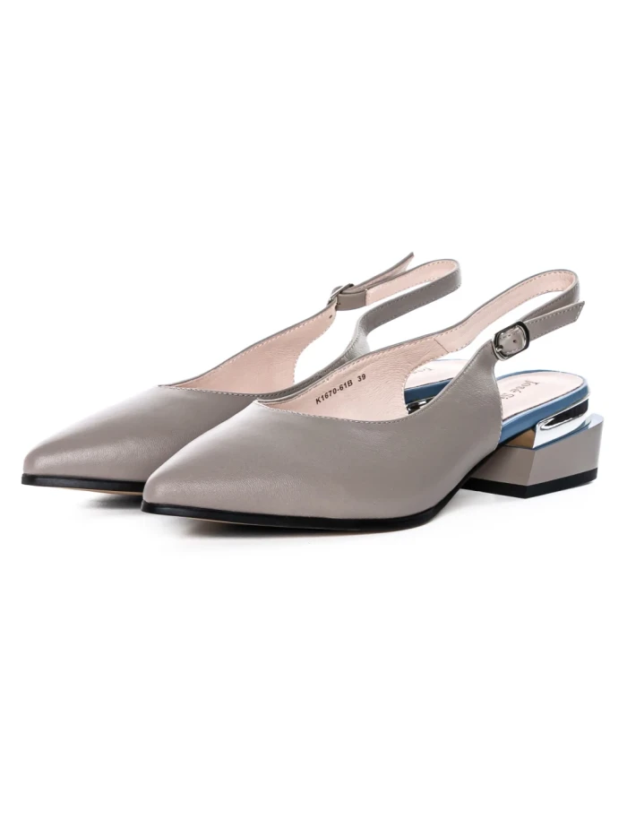 Pantofi cu Toc gros K1670-61B Gri Jose Simon