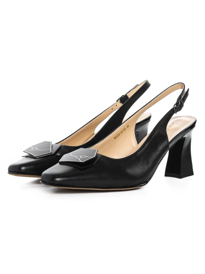 Pantofi cu Toc gros K4220-3918A Negru Jose Simon